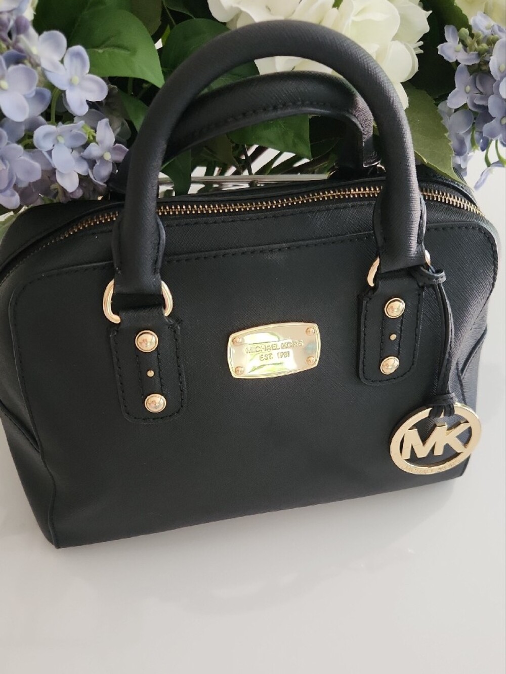 Michael Kors Black Satchel with Gold Hardware and Chain Strap - Picture 6 of 15